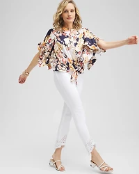 Petite Eyelet Tulip Hem Pull-on Ankle Jeggings