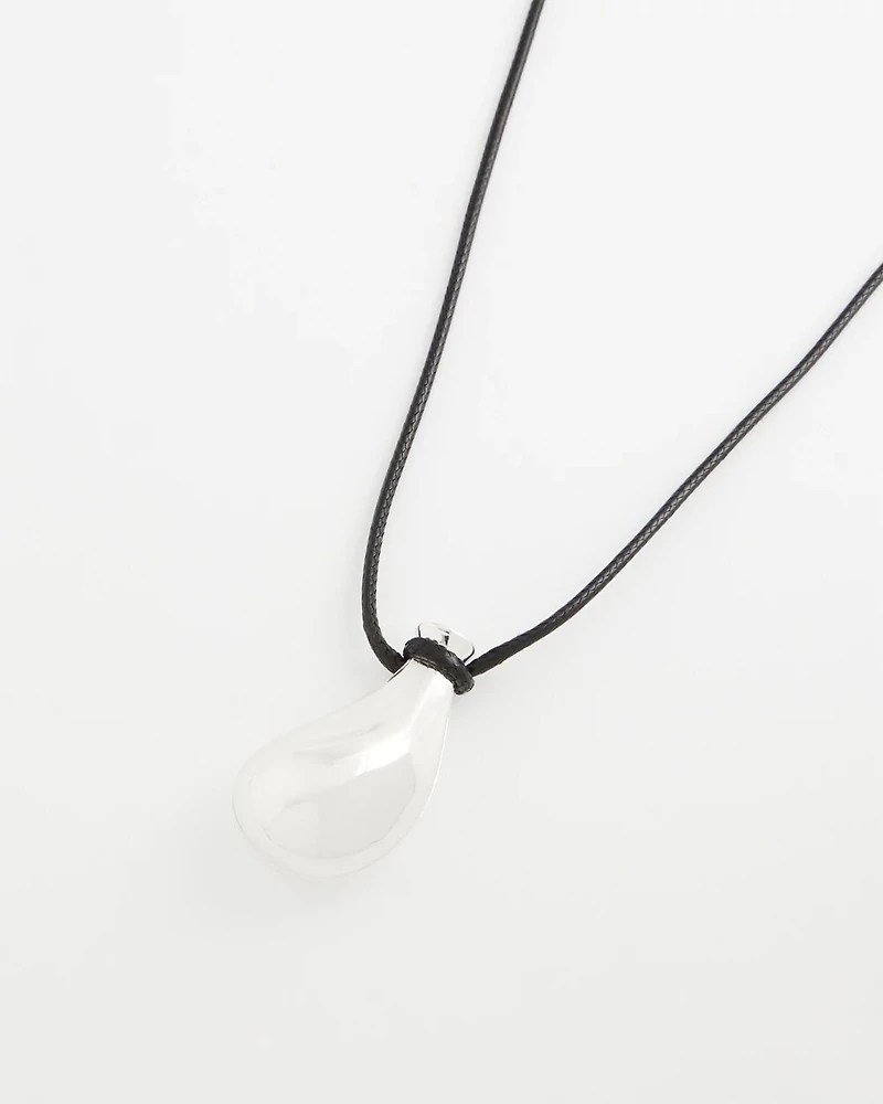 Silvertone Adjustable Pendant Necklace