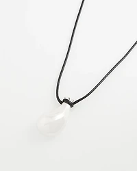 Silvertone Adjustable Pendant Necklace