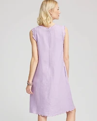 Sleeveless Scalloped Trim Dress