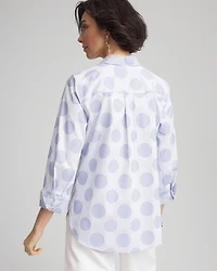 No Iron™ Polka-Dot Stretch Sateen Shirt