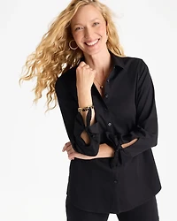 No Iron™ Stretch Poplin Tie-Cuff Tunic