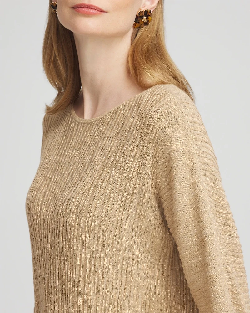 Textured Zebra Print Dolman Sleeve Sweater