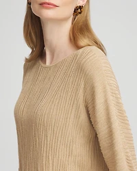 Textured Zebra Print Dolman Sleeve Sweater