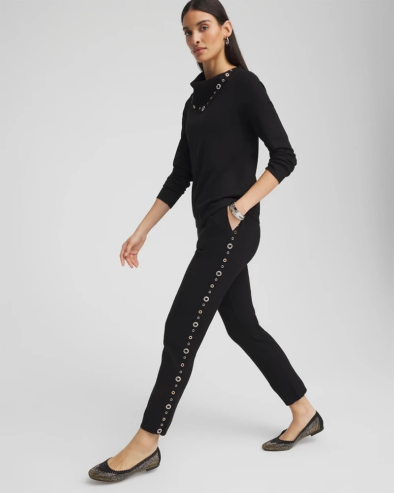 Zenergy® Luxe Cashmere Blend Embellished Ankle Pants