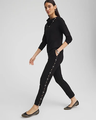 Zenergy® Luxe Cashmere Blend Embellished Ankle Pants