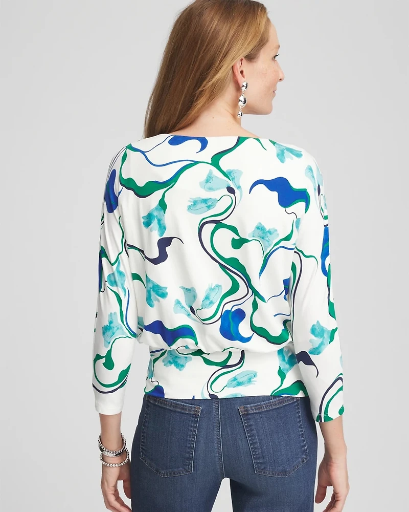 Touch of Cool™ Floral Banded-Hem Top