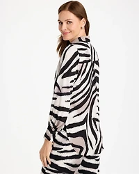 Georgette Zebra Print Collared Shirt