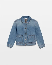 Cropped Denim Trucker Jacket