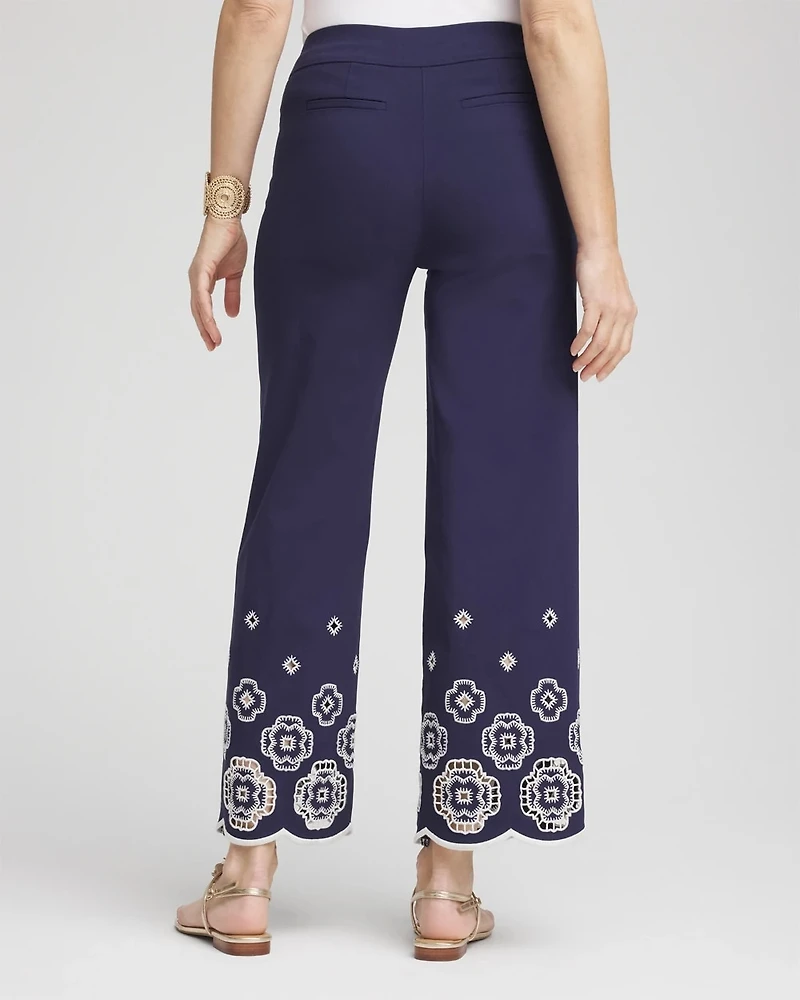 Brigitte™ Embroidered Wide-Leg Cropped Pants