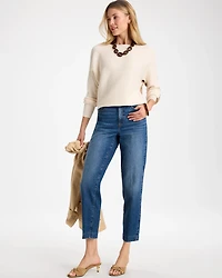 Colorblock Bateau Dolman Pullover Sweater