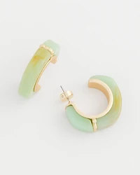 Aqua Tone Hoop Earrings