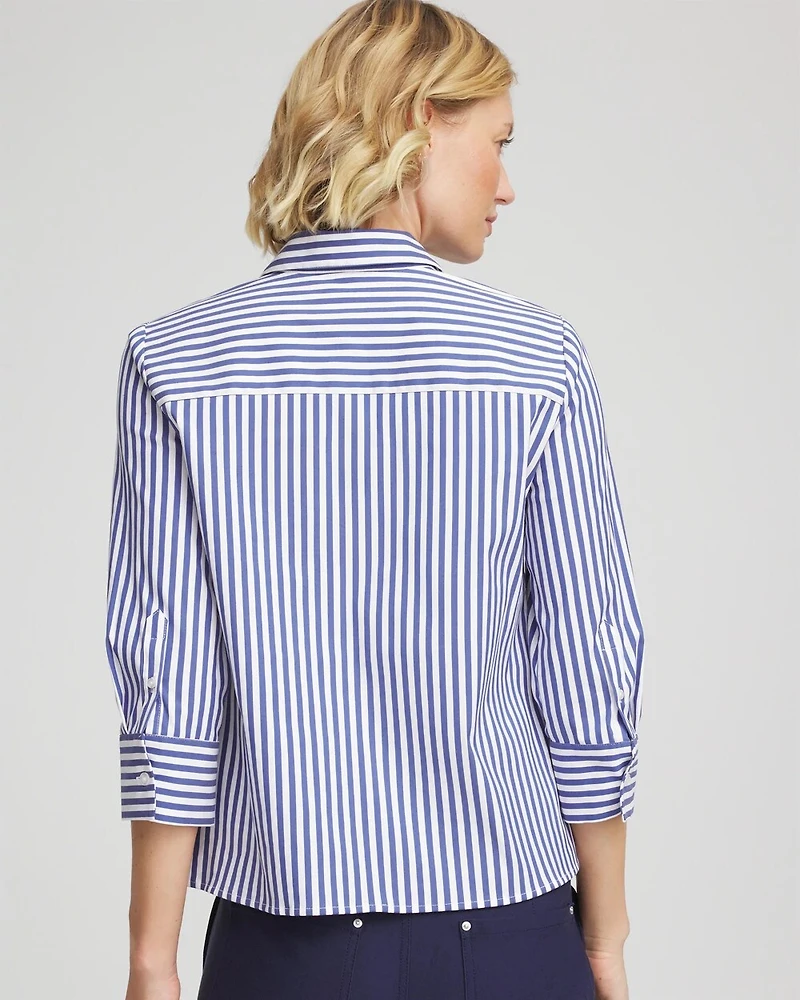 Stripe Mixing Poplin Shirt