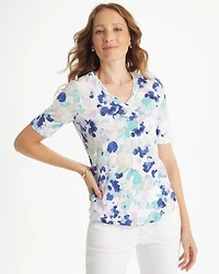 Pebbles Cotton Slub V-Neck Tee