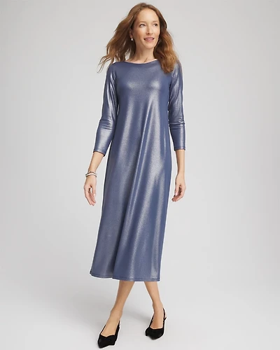 Foiled Jersey Knit Maxi Dress