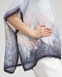 Linen Watercolor Boatneck Poncho