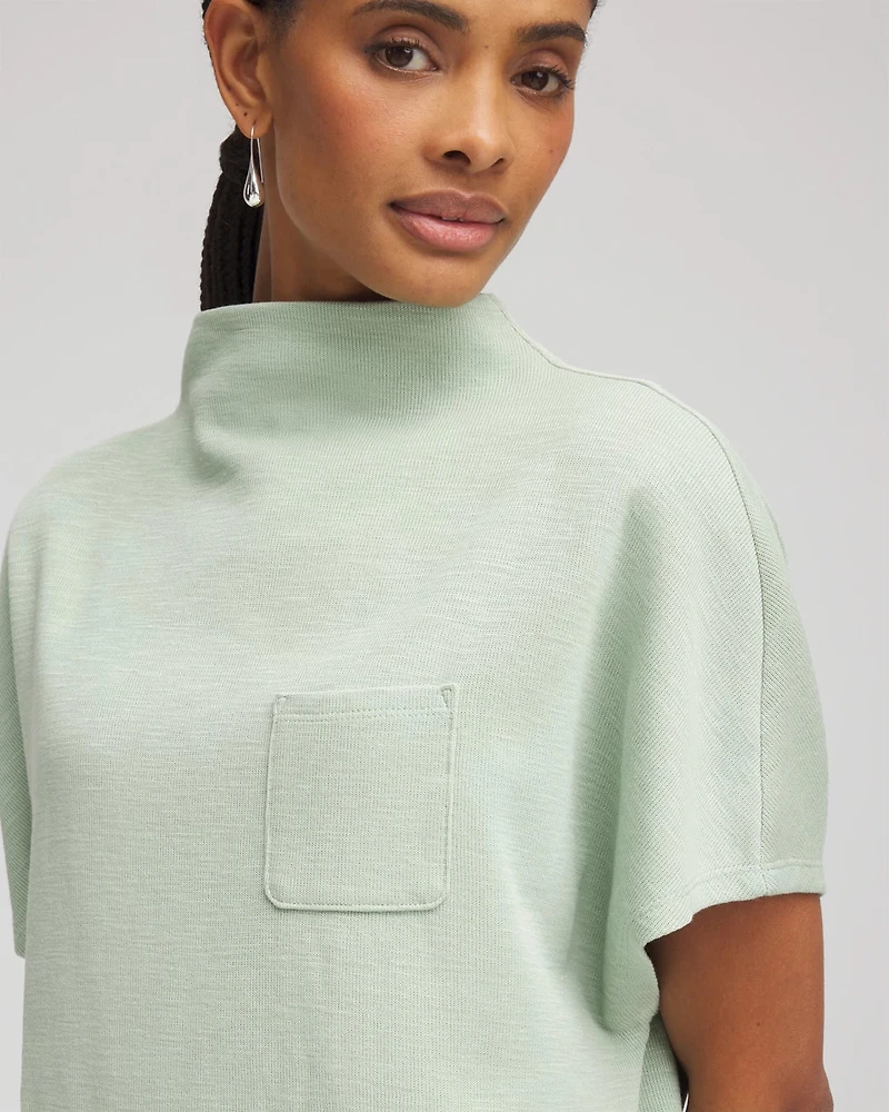 Zenergy® Beach Slub Funnel Neck Pullover Top