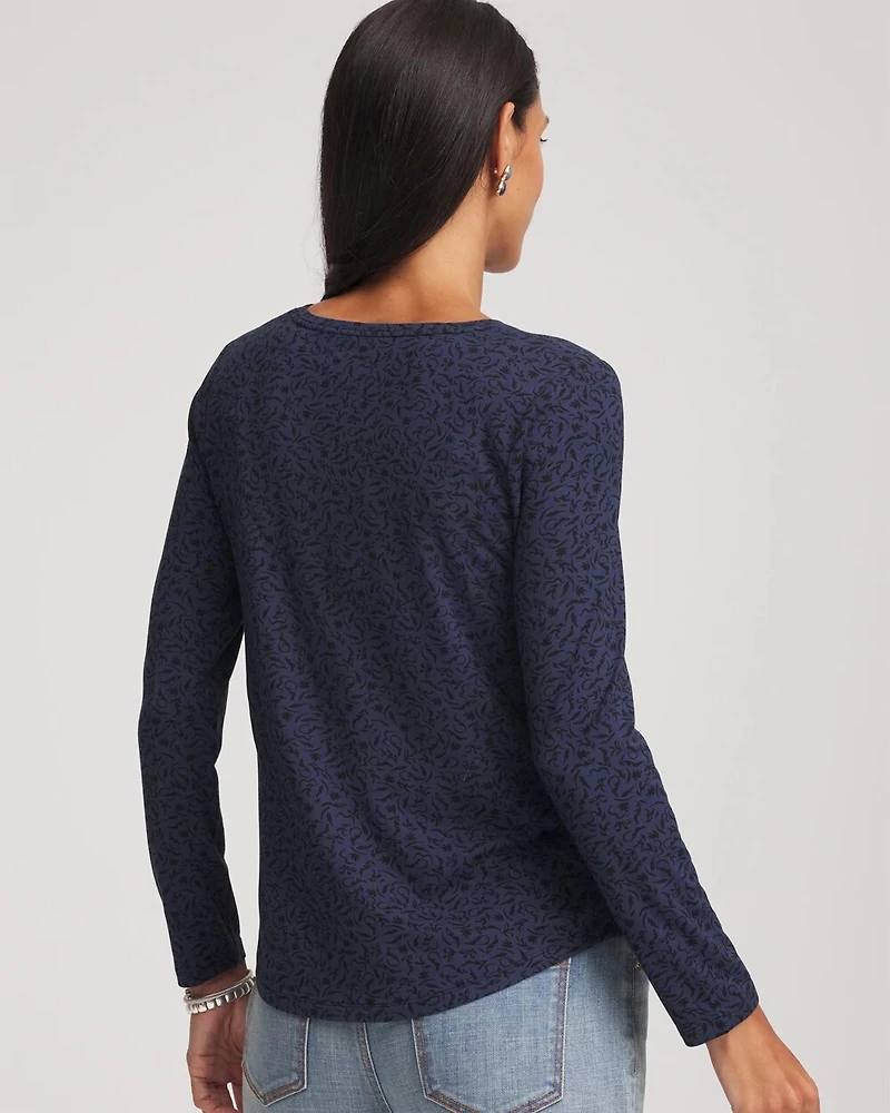 Printed Touch of Cool™ V-Neck Layering Tee