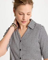 Gingham Textured Camp Tee