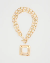 Adjustable Square Pendant Necklace
