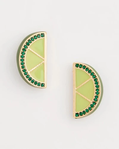 Luxurious Lime Stud Earrings