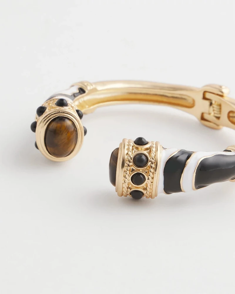 Zebra Hinge Cuff Bracelet