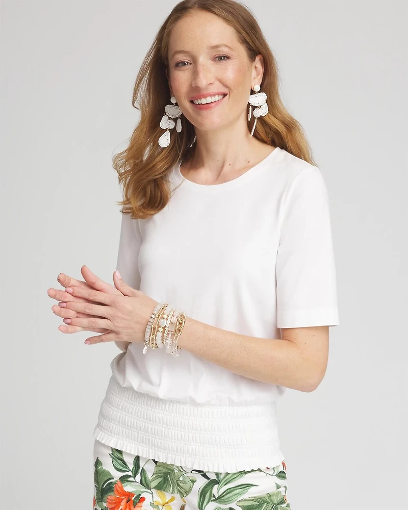 Touch of Cool™ Smocked Waist Tee