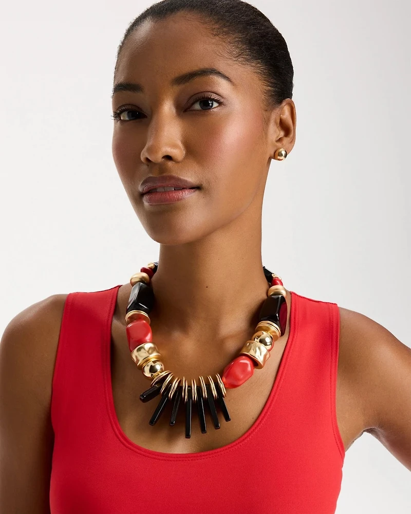 Chico's Originals Mixed-Media Bib Necklace