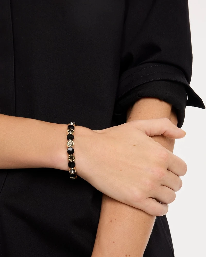 Black Enamel Stretch Bracelet