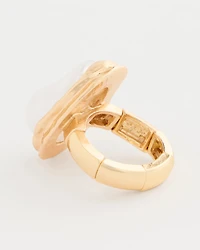 Faux Pearl Cluster Stretch Ring