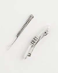 Silvertone Mixed Metal Hair Pin Set