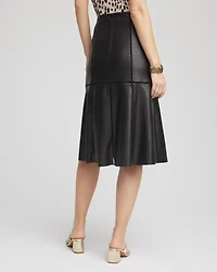 Faux Leather Seamed Skirt