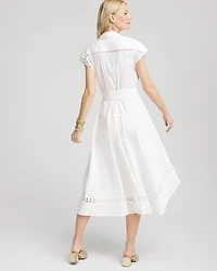 Poplin Circle Trim Maxi Shirtdress