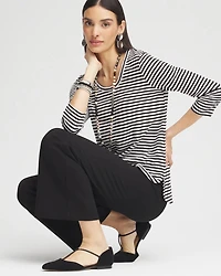 Striped Slub 3/4-Sleeve Tee