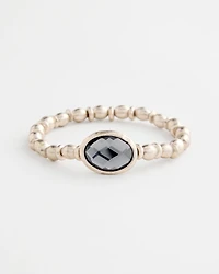 Black Stone Stretch Bracelet