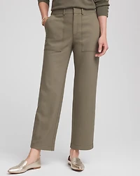 Petite Bi-Stretch Straight Ankle Pants