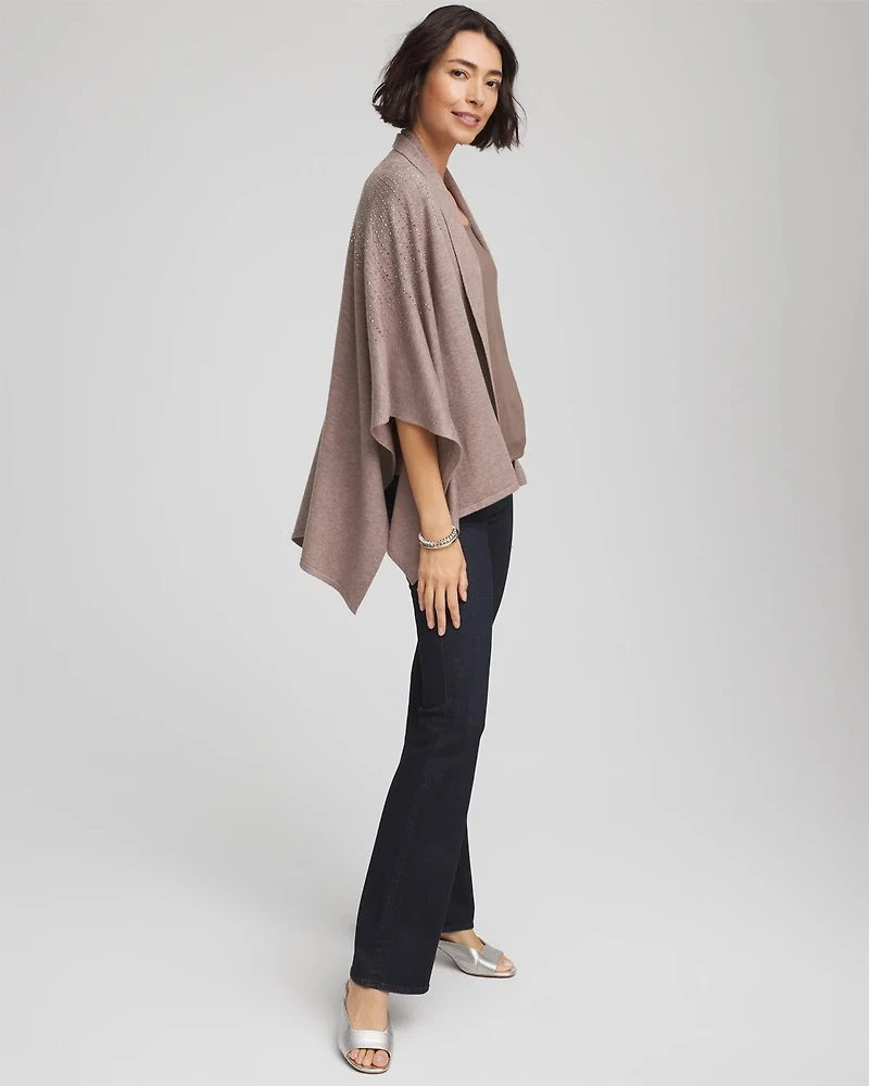 Embellished Shawl Collar Ruana