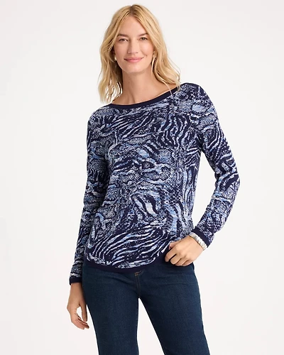 Ella Intarsia Bateau Pullover Sweater