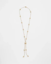 Gold-Tone Beaded Lariat Necklace