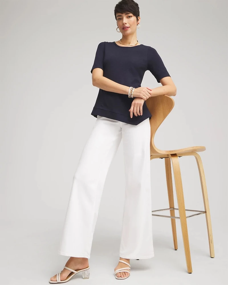 Asymmetrical Elbow Sleeve Tee