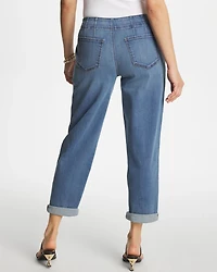 Pull-On Boyfriend Cropped Jeans