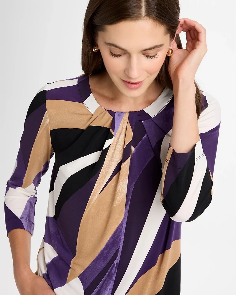 Travelers™ Knit Printed Twist-Front Top