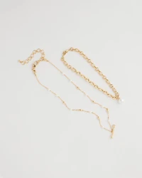 Toggle Bar Pearl Pendant Necklace