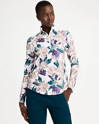 Zenergy® UPF Garden Print Half-Zip Polo