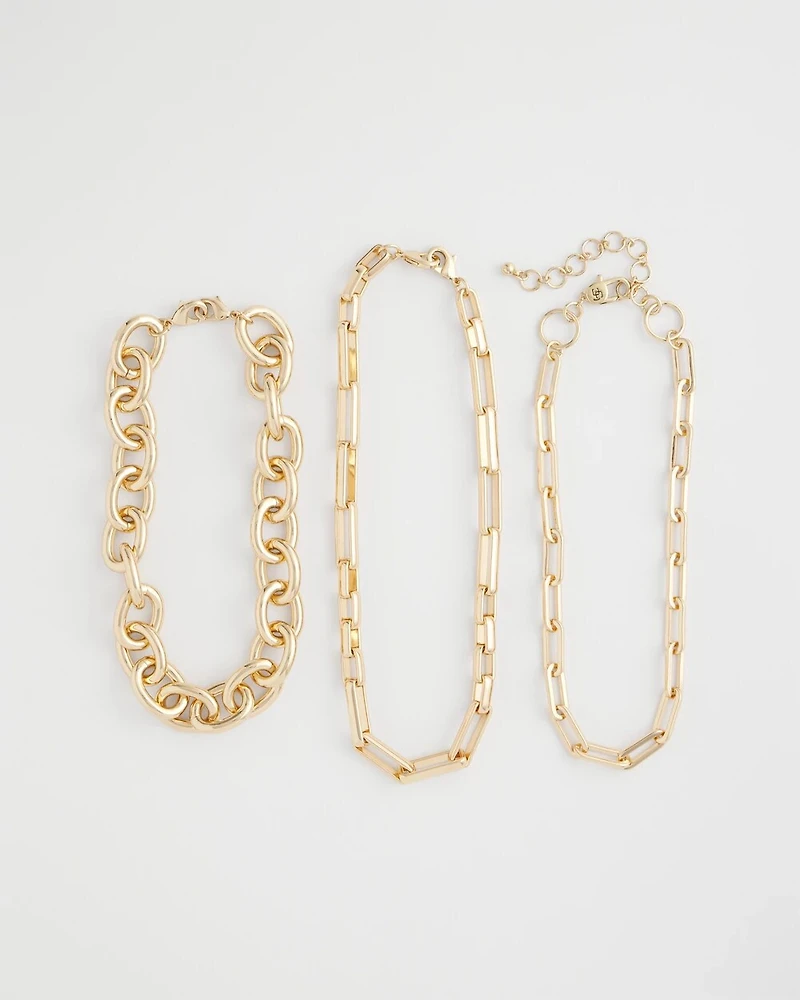 Convertible Three-Strand Chain Necklace
