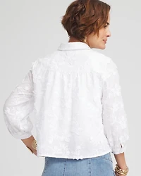 Floral Cotton Voile Collared Shirt