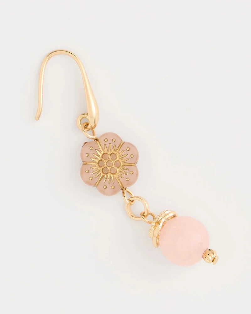 Flower Beaded Drop Earrings