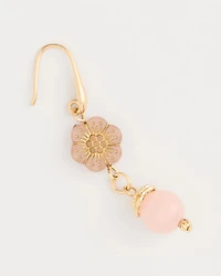 Flower Beaded Drop Earrings