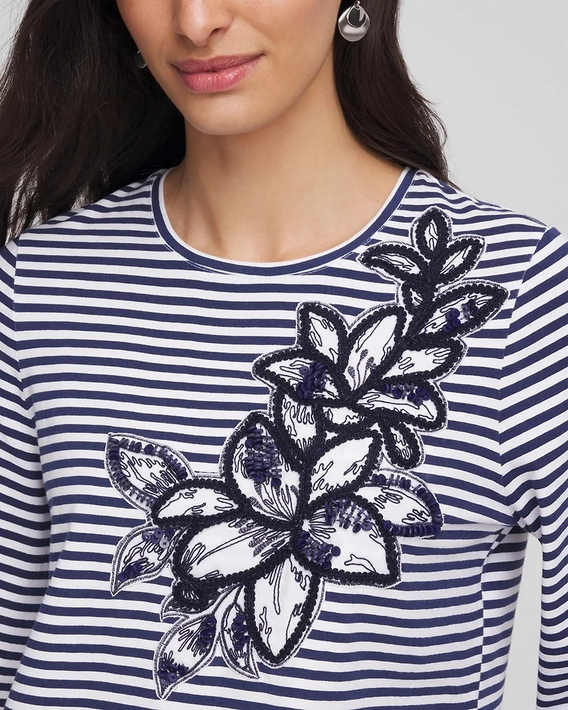 Floral Embroidered Tee