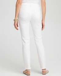 No-Stain Girlfriend Frayed Ankle Jeans